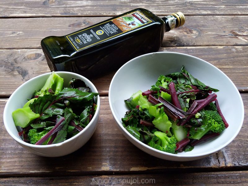 Broccoli and chard salad with balsamic vinegar ingredients