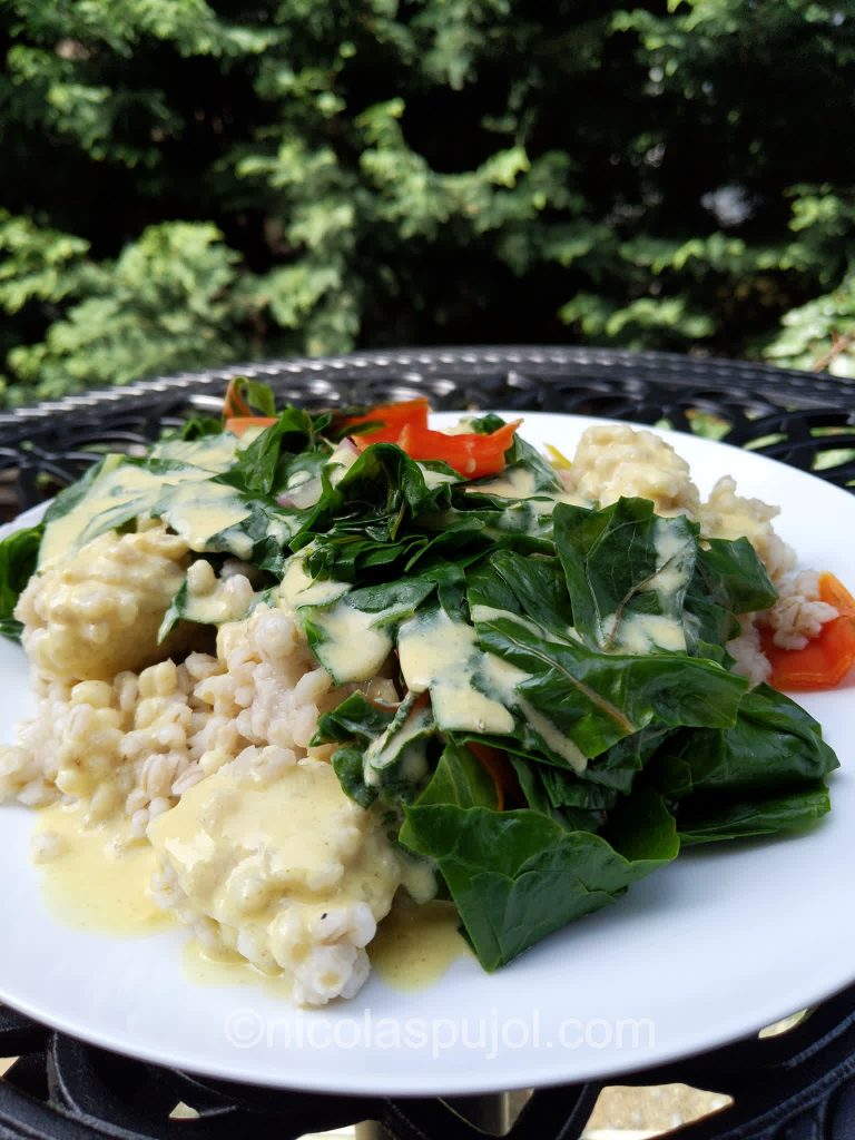 Chard barley with French lemon dressing