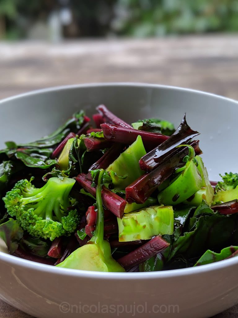 Chard broccoli with balsamic vinegar