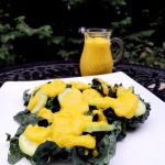 Kale cucumber salad with golden beet dressing