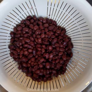 Strain the black beans for hummus