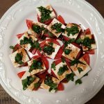 Vegan tomato mozzarella alternative