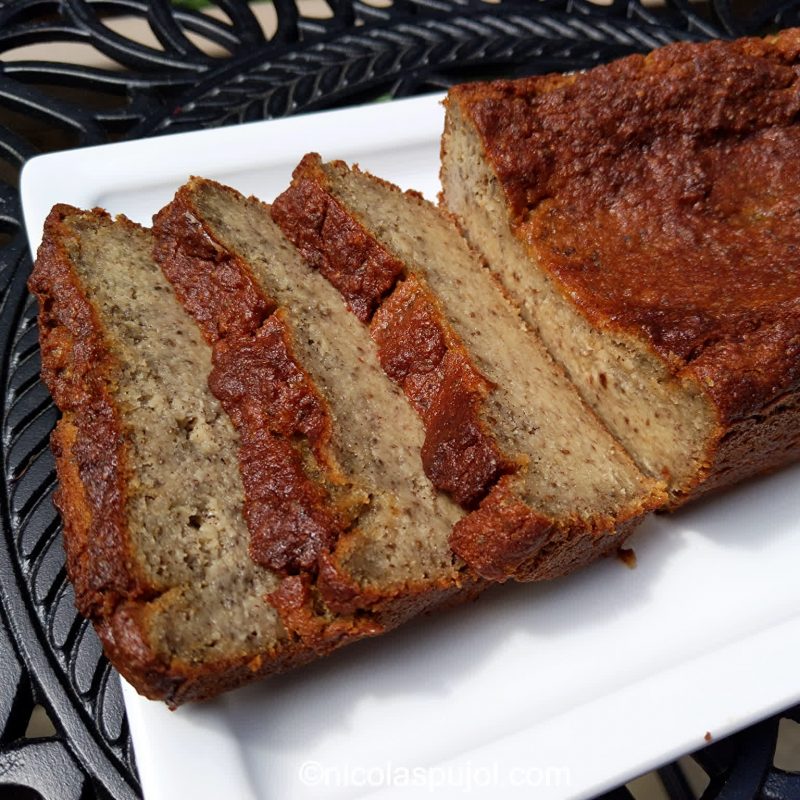 Gluten-free vegan banana cake with all natural ingredients