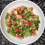 Vegan low fat green lentil salad