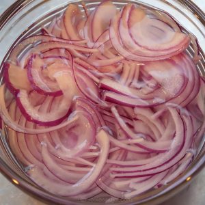 Marinated red onions