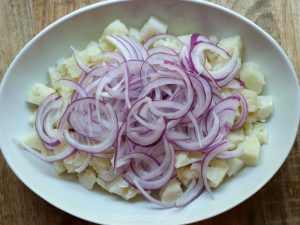 Onions on cauliflower