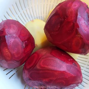 Peel beets and potatoes