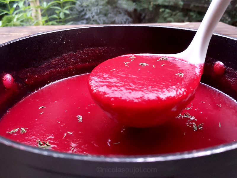 Red beet puree with potatoes