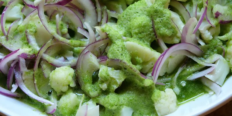 Vegan spicy ceviche with cauliflower