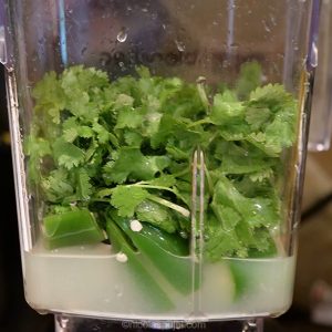 preparing the aguachile sauce